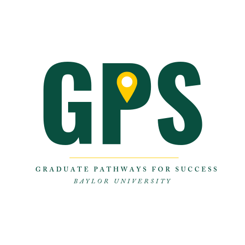 Graduate Pathways for Success logo: capital letters in green, with a map pin in the letter P